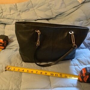 Black Coach leather tote